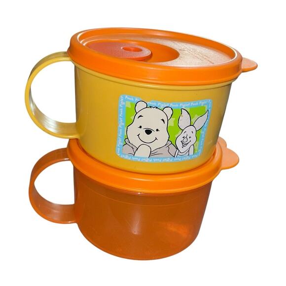 Tupperware Disney Microwave Soup Mug Winnie the Pooh Piglet 16oz 3155A Lot of 2 - Picture 6 of 14